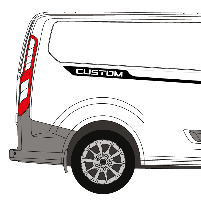 Ford Transit Custom (2018-2023) Side Stripes Basic Set